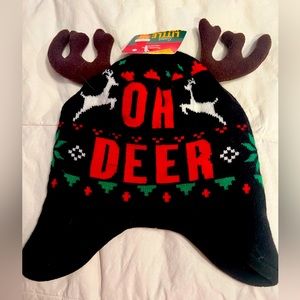 Wembley Men’s Holiday Christmas Beanie Hat with Ears